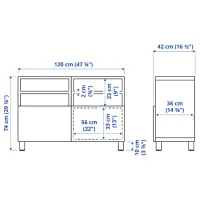 Тумба под телевизор Ikea Besta 74 x 120 x 42см / ДСП photo 2