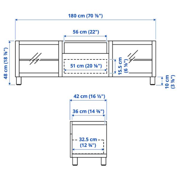 Comodă TV Ikea Besta 48 x 180 x 42 / MDF photo 2 Comodă TV Ikea Besta 48 x 180 x 42 / MDF photo 2