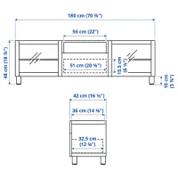 Тумба под телевизор Ikea Besta 48 x 180 x 42см / МДФ photo 2