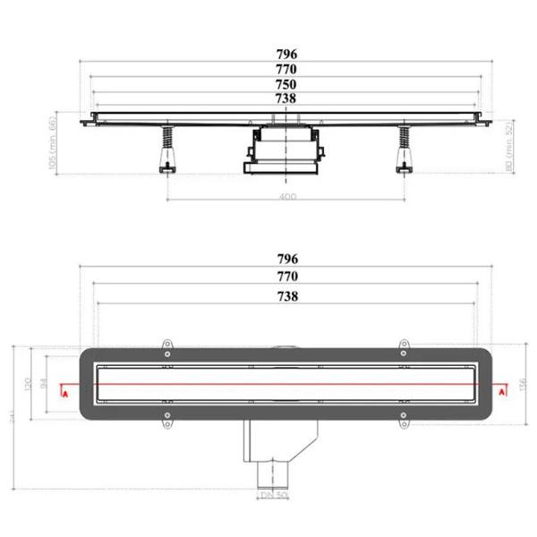 Rigolă de duș Pestan Confluo Compact Line Plastic photo 5