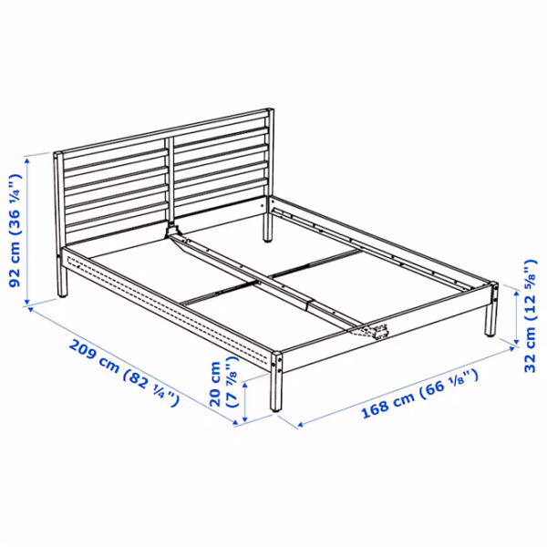Кровать Ikea Tarva 160 x 200 см / Массив / Белый photo 7