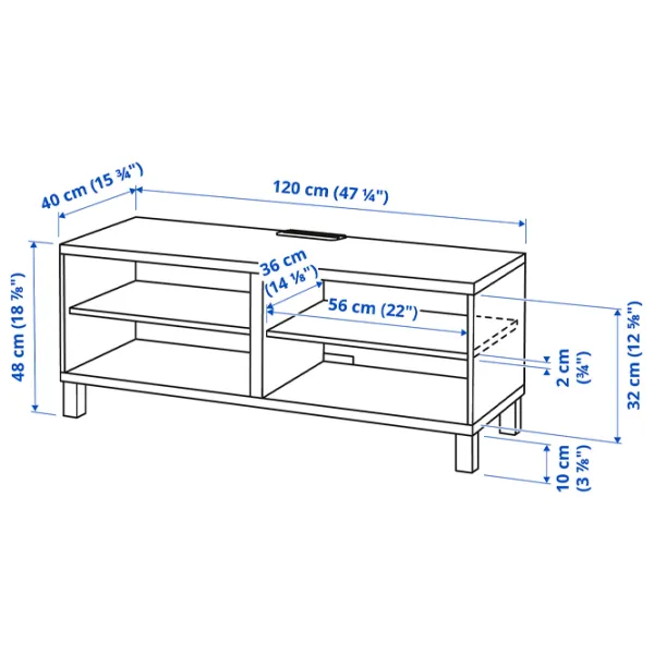 Comodă TV Ikea Besta 48 x 120 x 40 / MDF photo 2 Comodă TV Ikea Besta 48 x 120 x 40 / MDF photo 2