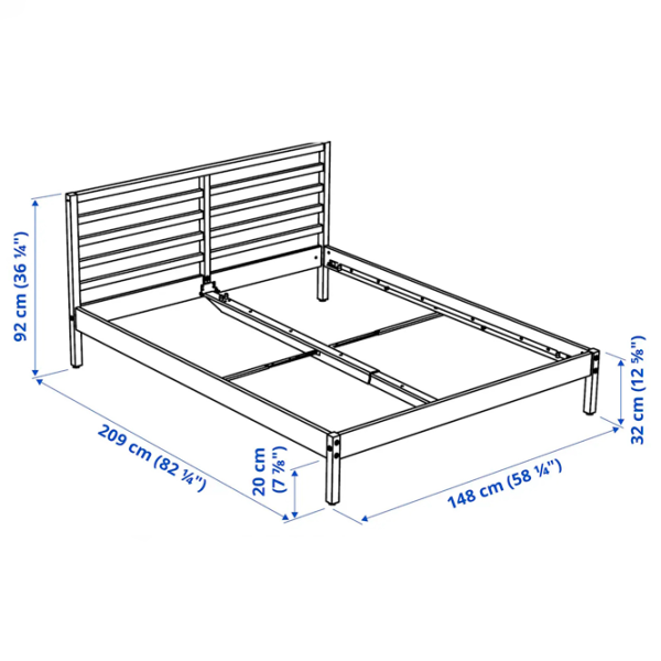 Кровать Ikea Tarva 140 x 200 см / Массив / Белый photo 7