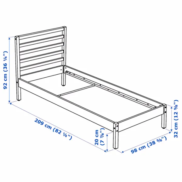 Pat Ikea Tarva/Lindbaden 90 x 200 cm / Masiv / White photo 6 Pat Ikea Tarva/Lindbaden 90 x 200 cm / Masiv / White photo 6