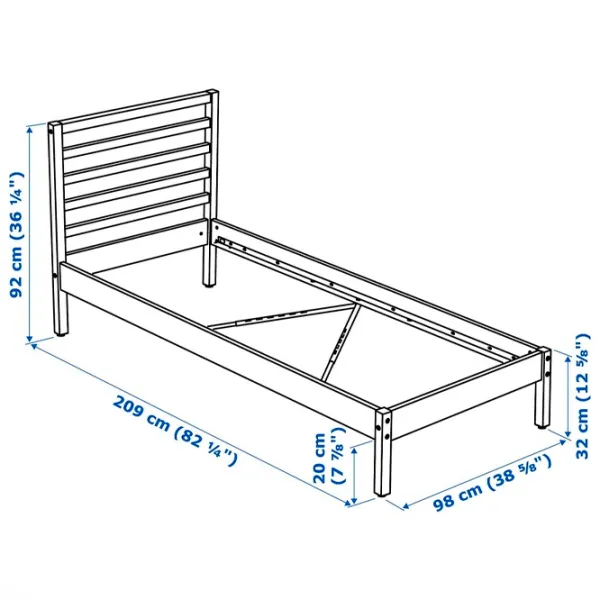Кровать Ikea Tarva/Lindbaden 90 x 200 см / Массив / Wood photo 7