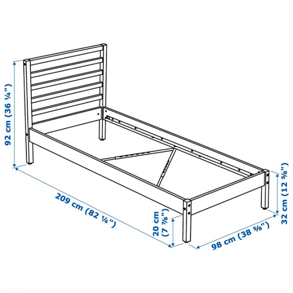Кровать Ikea Tarva/Lindbaden 90 x 200 см / Массив / Wood photo 7