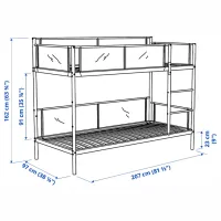 Детская кровать Ikea Vitval 90 x 200 см / Металл / Белый photo 8