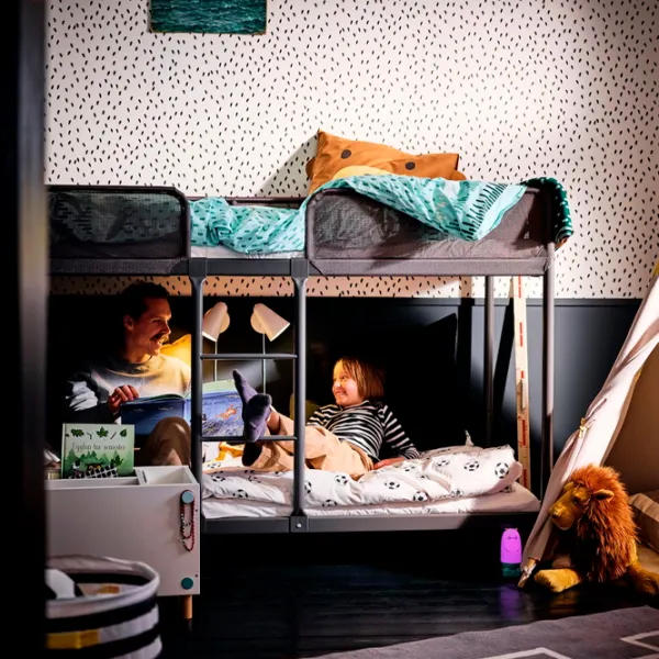 Детская кровать Ikea Tuffing 90 x 200 см / Металл / Серый photo 5