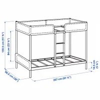 Детская кровать Ikea Tuffing 90 x 200 см / Металл / Серый photo 9