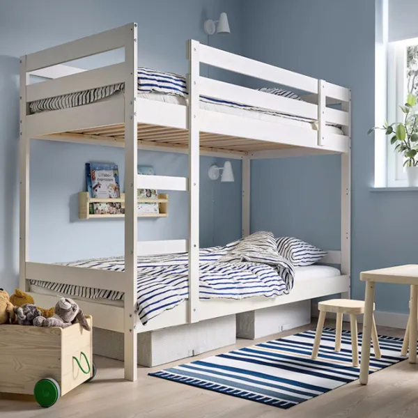 Pat pentru copii Ikea Mydal 90 x 200 cm / Masiv / White photo 3