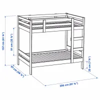 Детская кровать Ikea Mydal 90 x 200 см / Массив / Wood photo 7