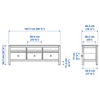 Тумба под телевизор Ikea Hemnes 57 x 148 x 47см / ДСП photo 5