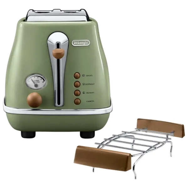 Toster DeLonghi CTOV 2103 GR Mecanic / 900 W / Olive Green photo 3
