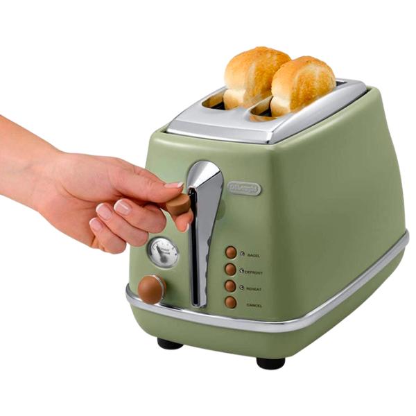 Toster DeLonghi CTOV 2103 GR Mecanic / 900 W / Olive Green photo 4
