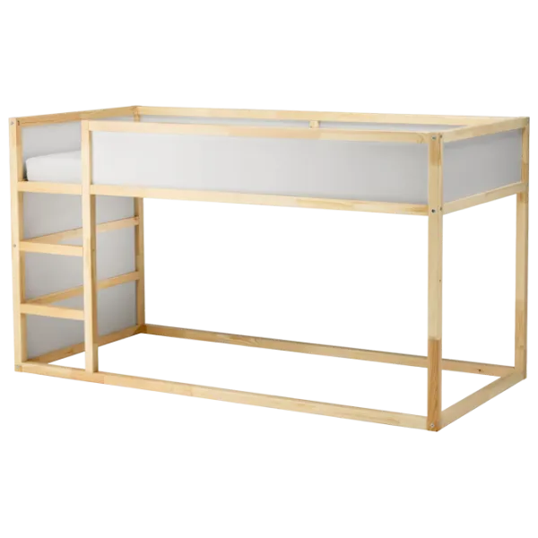 Детская кровать Ikea Kura 90 x 200 см / Массив / Wood photo 2
