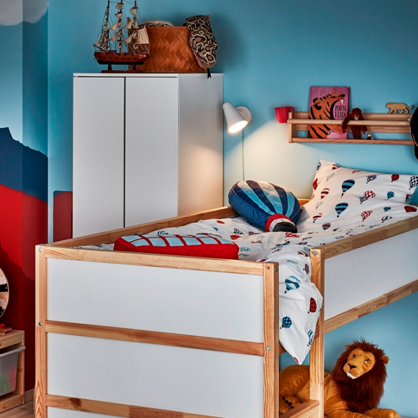 Детская кровать Ikea Kura 90 x 200 см / Массив / Wood photo 4