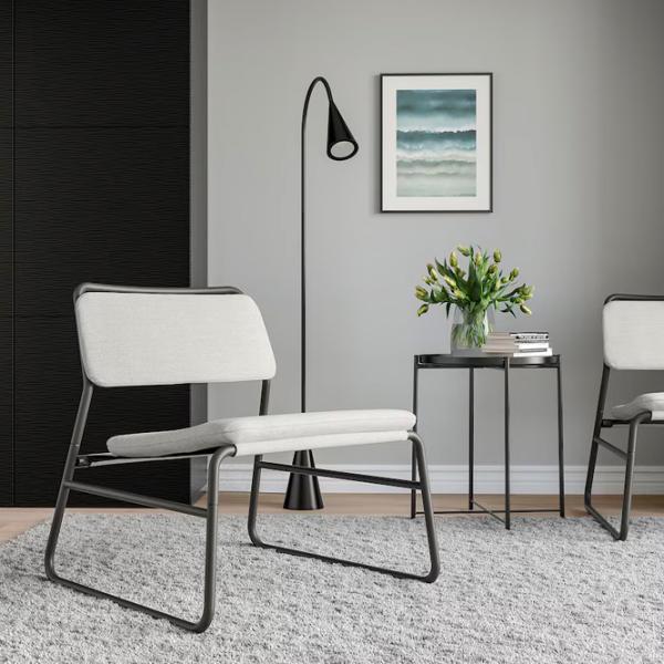 Кресло Ikea Linneback/Orrsta Черный Светло Серый photo 3