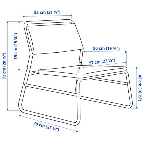 Кресло Ikea Linneback/Orrsta Черный Светло Серый photo 5