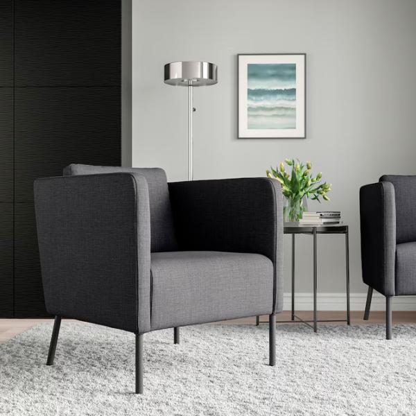 Кресло Ikea Ekero/Skiftebo Черный Тёмно-серый photo 2 Кресло Ikea Ekero/Skiftebo Черный Тёмно-серый photo 2
