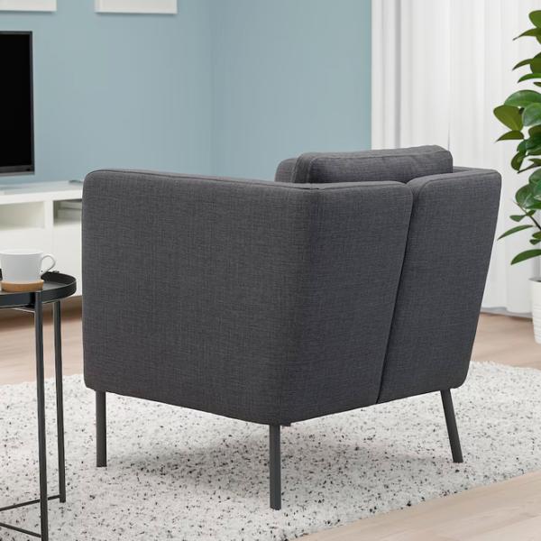 Кресло Ikea Ekero/Skiftebo Черный Тёмно-серый photo 3 Кресло Ikea Ekero/Skiftebo Черный Тёмно-серый photo 3