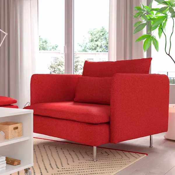 Fotoliu Ikea Soderhamn/Tonerud Inox Red photo 2 Fotoliu Ikea Soderhamn/Tonerud Inox Red photo 2