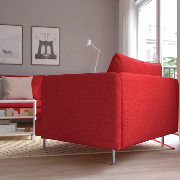 Fotoliu Ikea Soderhamn/Tonerud Inox Red photo 5 Fotoliu Ikea Soderhamn/Tonerud Inox Red photo 5