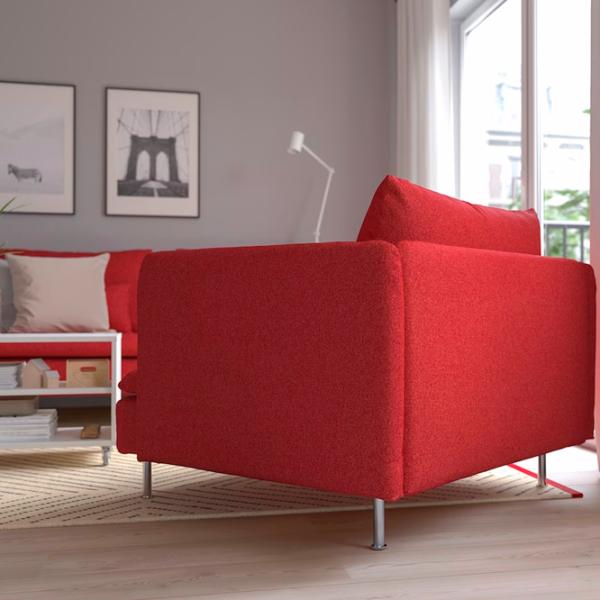 Fotoliu Ikea Soderhamn/Tonerud Inox Red photo 5 Fotoliu Ikea Soderhamn/Tonerud Inox Red photo 5