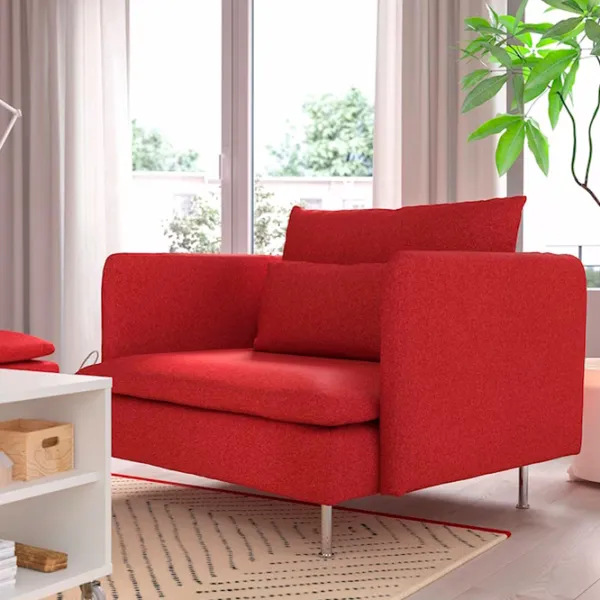 Fotoliu Ikea Soderhamn/Tonerud Inox Red photo 6 Fotoliu Ikea Soderhamn/Tonerud Inox Red photo 6