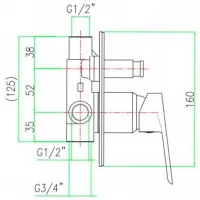 Смеситель для душа Fiore KEVON 81 CR 6517 Латунь photo 2