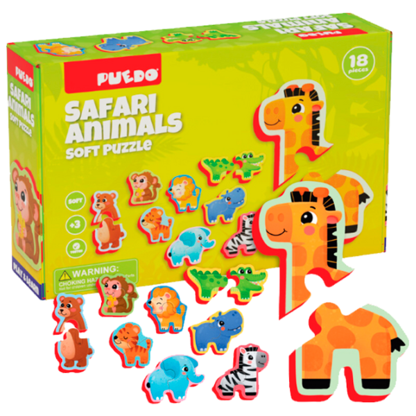 Puzzle 2D Puedo Safari Animals 3+/ Numărul de piese: 18 photo 1
