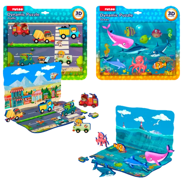 Puzzle 3D Puedo Dynamic Puzzle 3+/ Numărul de piese: 17 photo 1