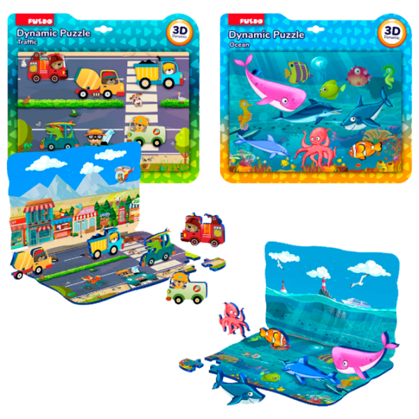 Puzzle 3D Puedo Dynamic Puzzle 3+/ Numărul de piese: 17 photo 1