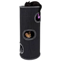 Ansamblu pentru pisici Petrebels Champions Only Dome 110  / Pe podea / Black