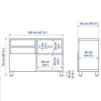 Тумба под телевизор Ikea Besta 74 x 120 x 42см / ДСП photo 7