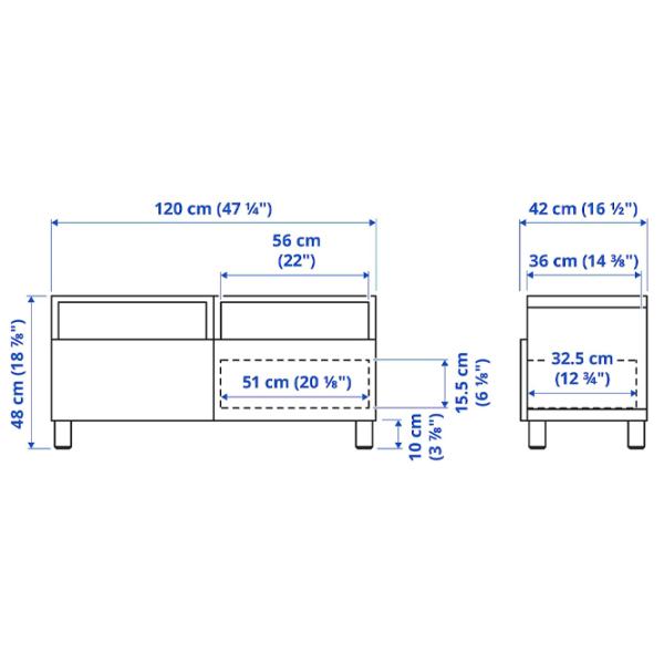 Comodă TV Ikea Besta 48 x 120 x 42 / PAL photo 2 Comodă TV Ikea Besta 48 x 120 x 42 / PAL photo 2