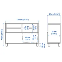 Тумба под телевизор Ikea Besta 74 x 120 x 42см / ДСП photo 2