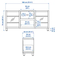 Тумба под телевизор Ikea Besta 74 x 180 x 42см / ДСП photo 7