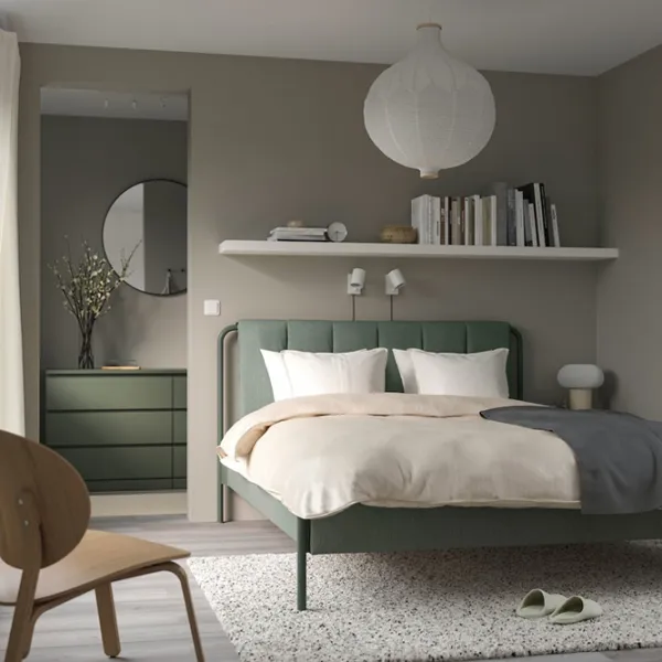 Кровать Ikea Tallasen/Lindbaden 160 x 200 см / Металл / Зеленый photo 2 Кровать Ikea Tallasen/Lindbaden 160 x 200 см / Металл / Зеленый photo 2