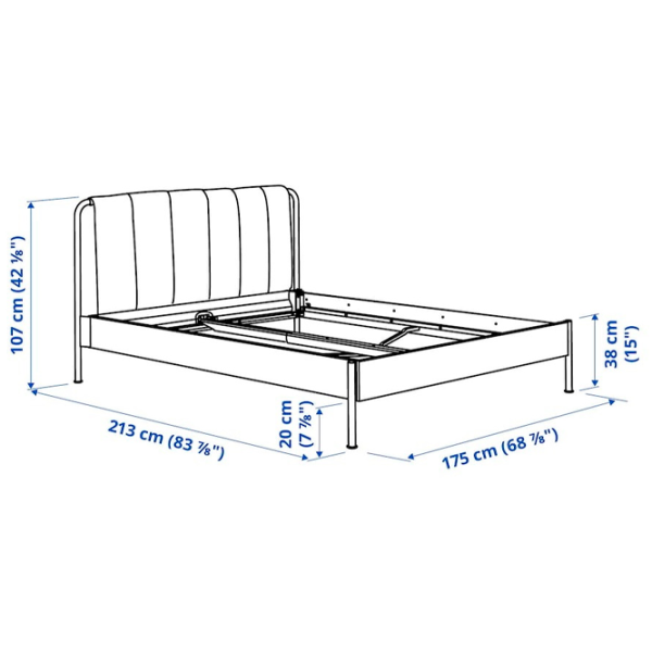 Кровать Ikea Tallasen/Lindbaden 160 x 200 см / Металл / Зеленый photo 9 Кровать Ikea Tallasen/Lindbaden 160 x 200 см / Металл / Зеленый photo 9