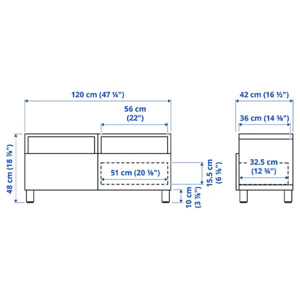 Comodă TV Ikea Besta 48 x 120 x 42 / PAL photo 8 Comodă TV Ikea Besta 48 x 120 x 42 / PAL photo 8