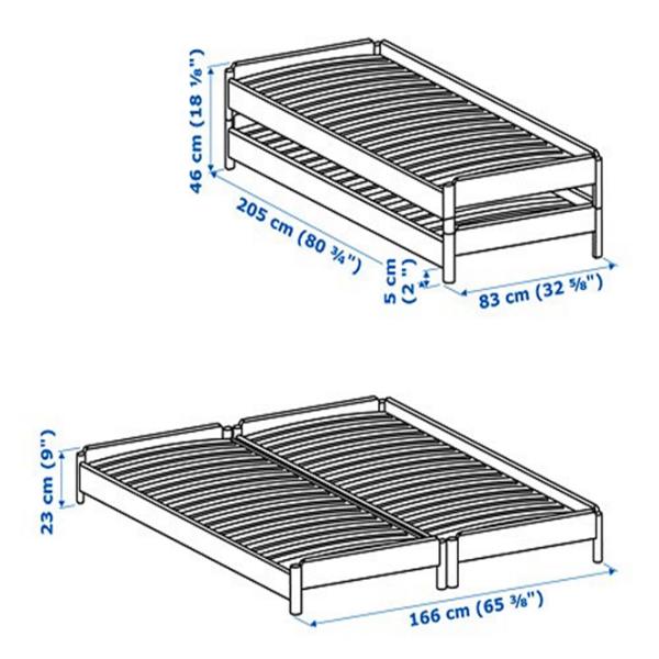 Кровать Ikea Utaker Afjall 2 Ferma 80 x 200 cm / Массив / Wood photo 10