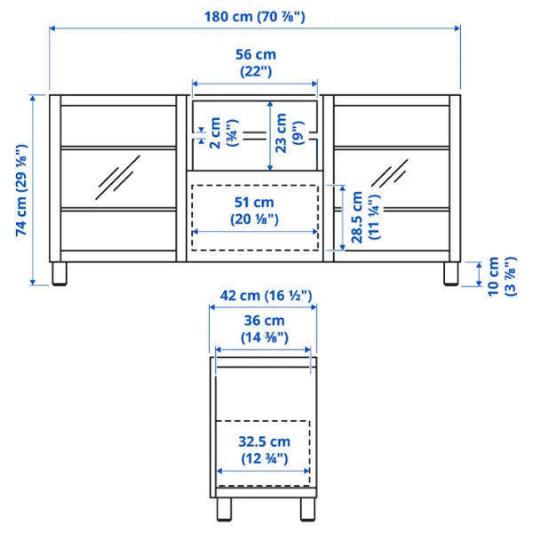 Comodă TV Ikea Besta 74 x 180 x 42 / PAL photo 2