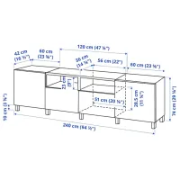 Тумба под телевизор Ikea Besta 74 x 240 x 42см / МДФ photo 2