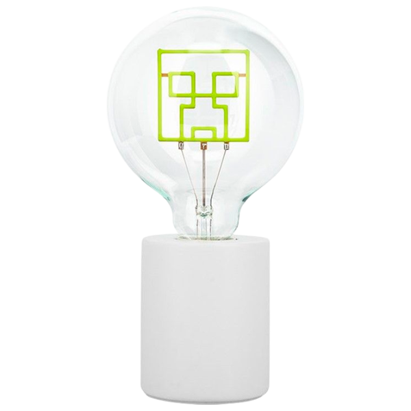 Lampă de masă fan Paladone Creeper LED Neon Bulb White photo 1