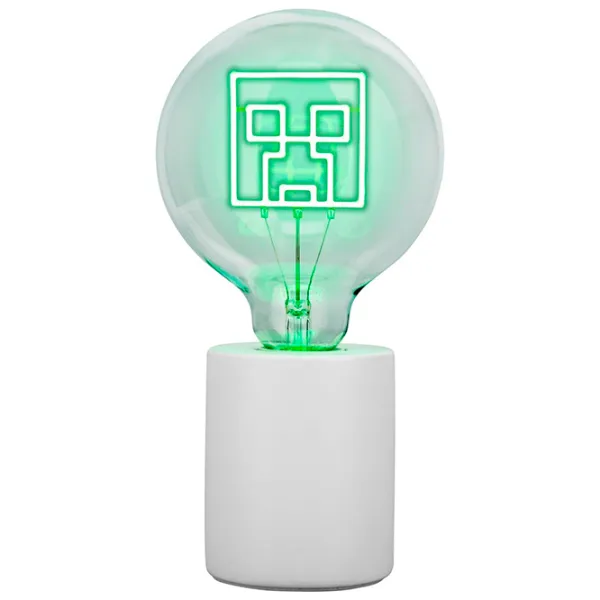 Lampă de masă fan Paladone Creeper LED Neon Bulb White photo 3