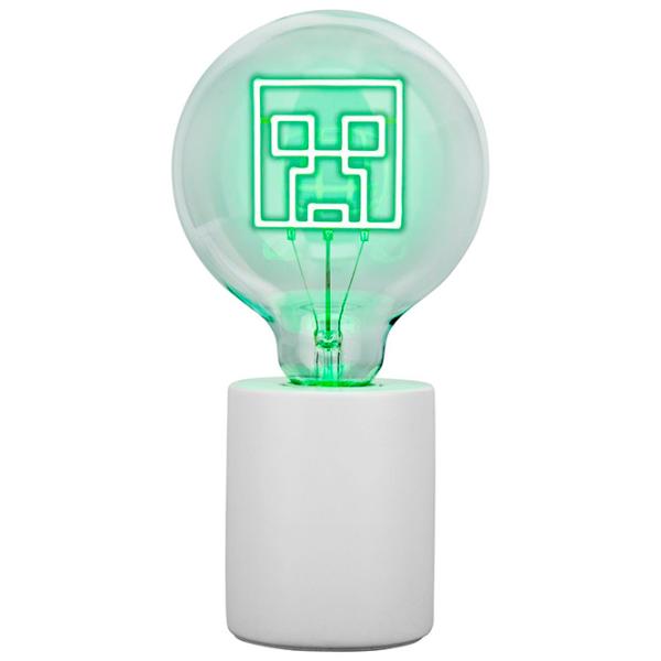 Lampă de masă fan Paladone Creeper LED Neon Bulb White photo 3