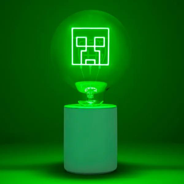 Lampă de masă fan Paladone Creeper LED Neon Bulb White photo 4