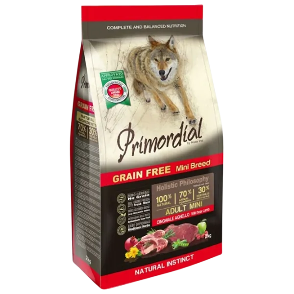 Hrană pentru câini uscată Primordial 7602  2 kg / Mistreț, miel  photo 1 Hrană pentru câini uscată Primordial 7602  2 kg / Mistreț, miel  photo 1