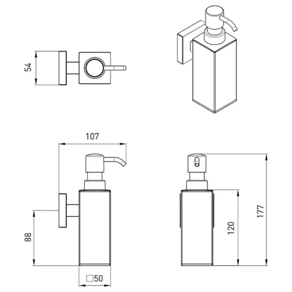 Dozator săpun lichid Volle CUADRO 0.3l photo 2