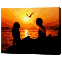 Pictură pe numere Art Gallery Cuplu la apus EX8330 40 x 30 cm / Orizontală